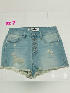 sz 7 - New Indigo Reign Juniors' Cut-Off Denim Shorts